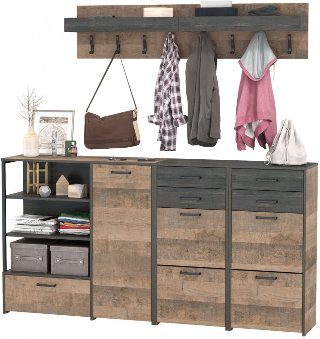 Трувор Прихожая 162, дуб гранж песочный/интра