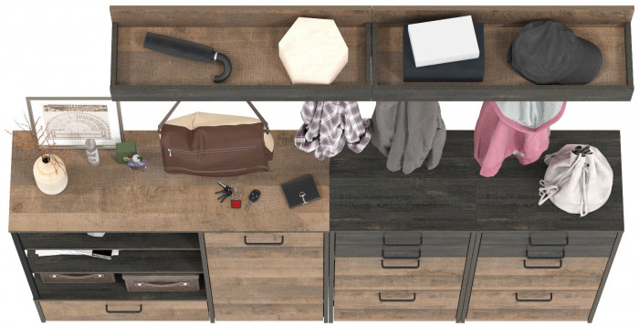 Трувор Прихожая 162, дуб гранж песочный/интра