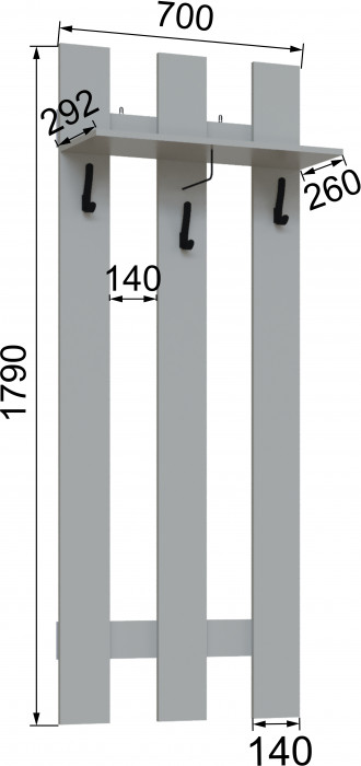 Вешалка Мадрид (0,7), Камень серый