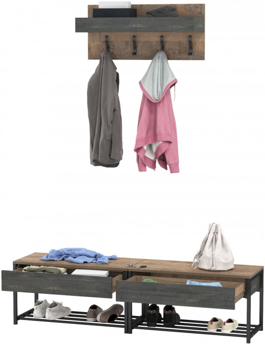 Трувор Прихожая 178, дуб гранж песочный/интра