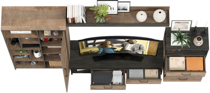 Трувор Гостиная 089, дуб гранж песочный/интра