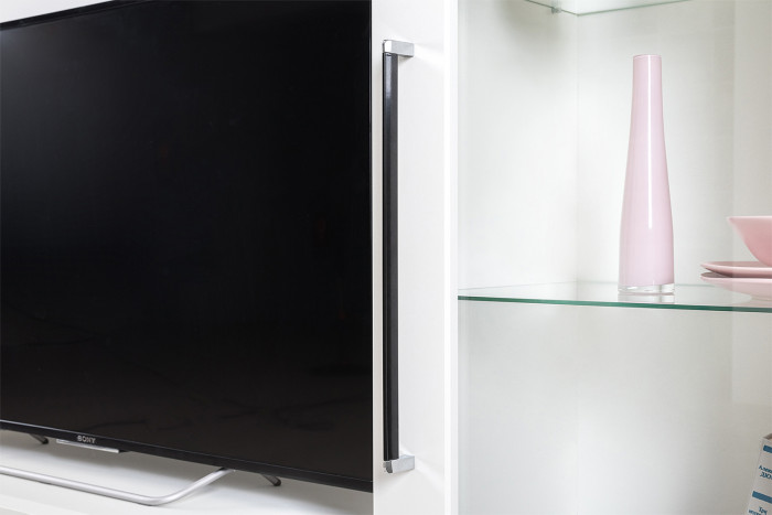 Валенсия Гостиная № 060, ЛДСП белый шагрень/МДФ белый шагрень