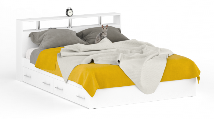 Камелия Кровать с ящиками 1600, белый