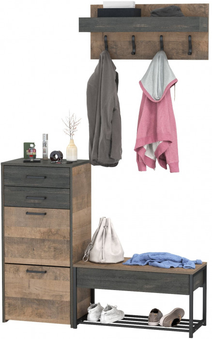 Трувор Прихожая 180, дуб гранж песочный/интра