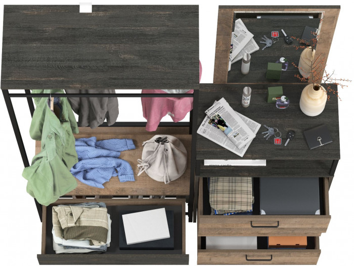 Трувор Прихожая 220, дуб гранж песочный/интра