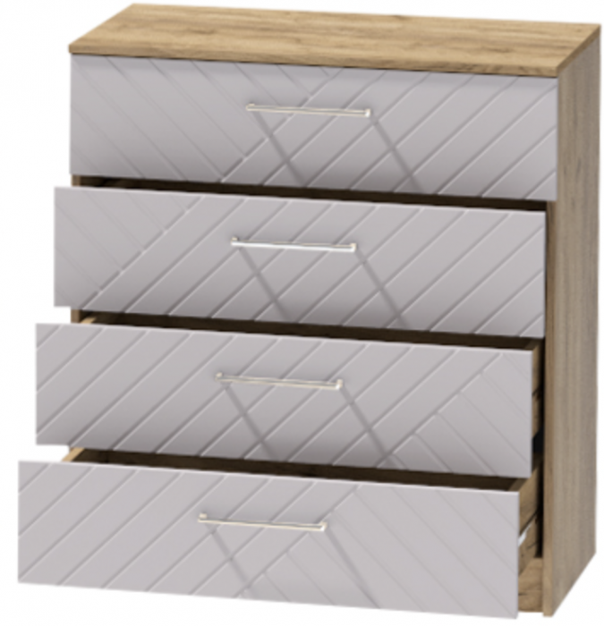 Комод №1 "Иннэс-7", Крафт золотой/Грэй софт