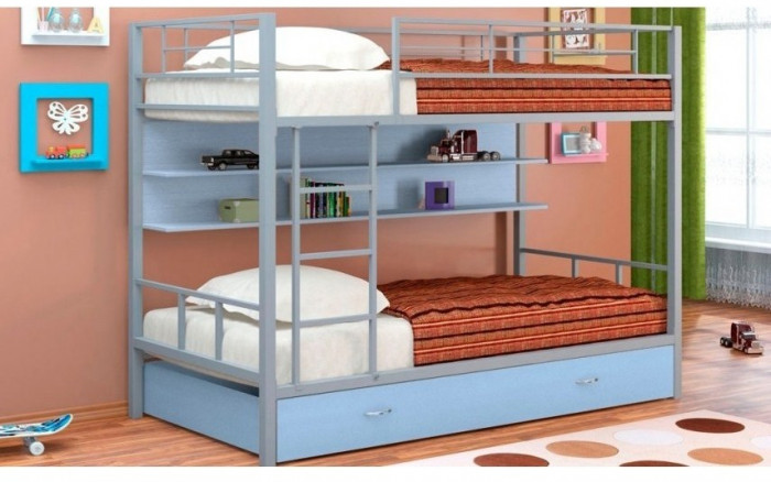 Двухъярусная кровать Севилья-3ПЯ голубая