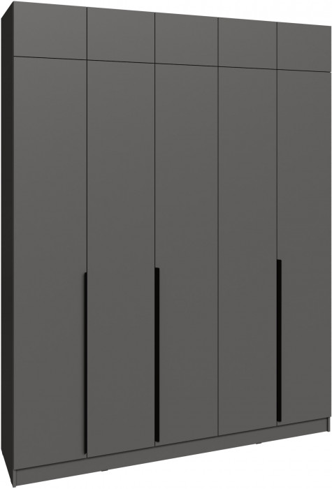 Шкаф 2,0 с антресолью Мадрид, Графит серый