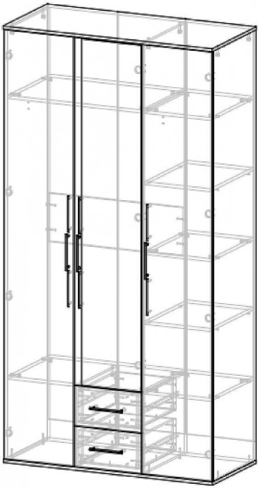 Спальня Бастион 1 Дуб Крафт белый / Серый шифер