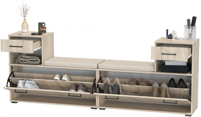 Лира ГК 2-0714+2-0714дубсон Тумба под обувь, дуб сонома