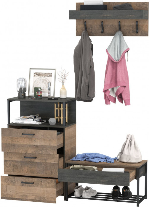 Трувор Прихожая 182, дуб гранж песочный/интра