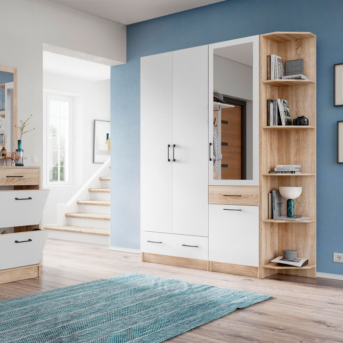 Прихожая Денвер шкаф 2х-ств. дуб сонома/белый