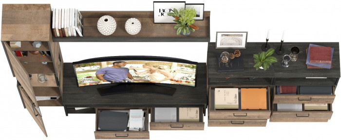 Трувор Гостиная 101, дуб гранж песочный/интра