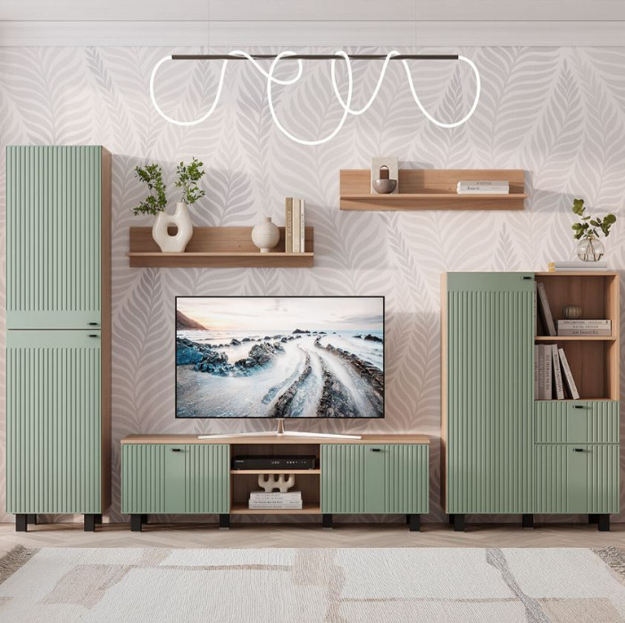 "Олива" ШК-16 шкаф Дуб каньон/Эвкалипт софт MF12