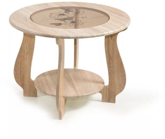 Стол журнальный СЖ-24 с рисунком Р-2/дуб сонома