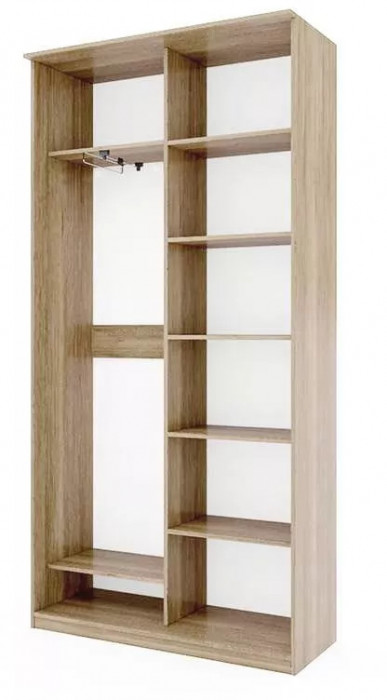 Шкаф купе Модерн 1190х450 2-х дверный 2-х секционный зеркальный с пескоструем №1 ясень