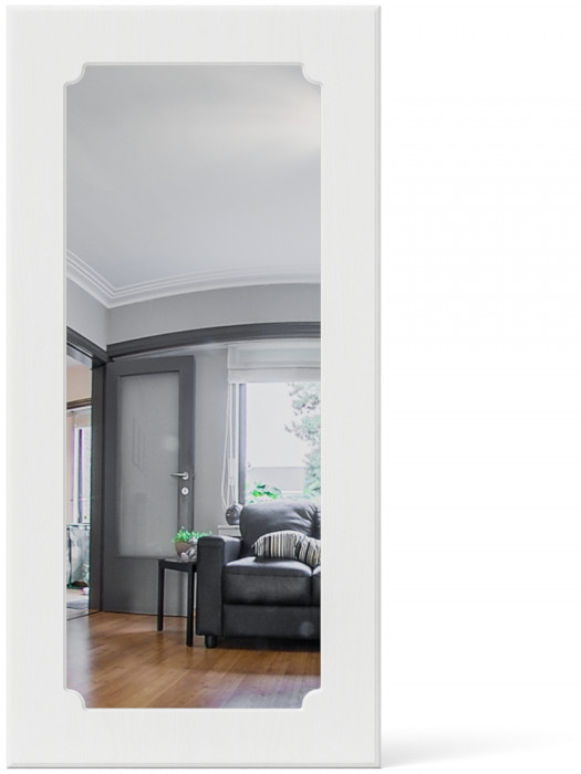 Прихожая П-6 Зеркало, МДФ белое дерево фрезеровка ромб