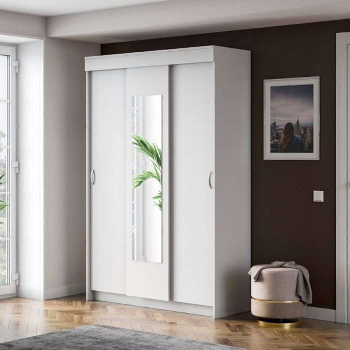 шкаф-купе Бассо белый/белый