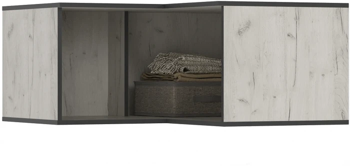 Норд Антресоль угловая к шкафу, Дуб Крафт Белый