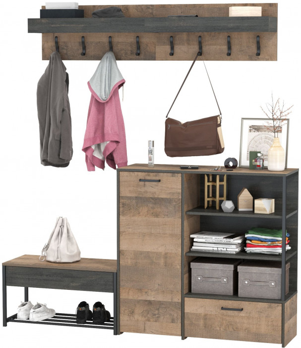 Трувор Прихожая 184, дуб гранж песочный/интра