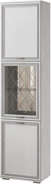 Ливорно Пенал с витриной ЛШ-5 ясень анкор светлый патина серебро