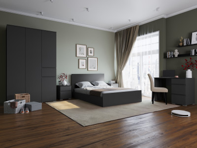 Модульная спальня Плейона, набор 1, Графит серый