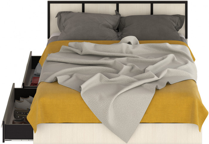 Сакура Кровать с ящиками 1600, венге/дуб лоредо