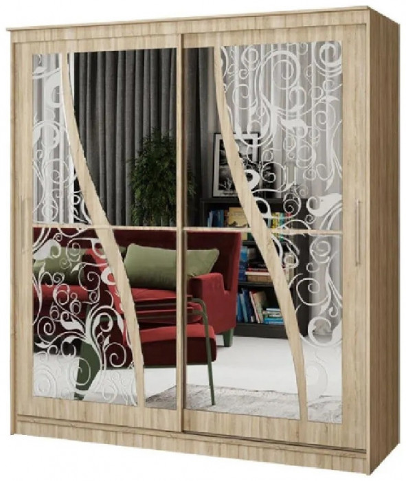 Шкаф-купе Элегант 2 2000 (Ясень шимо темный)