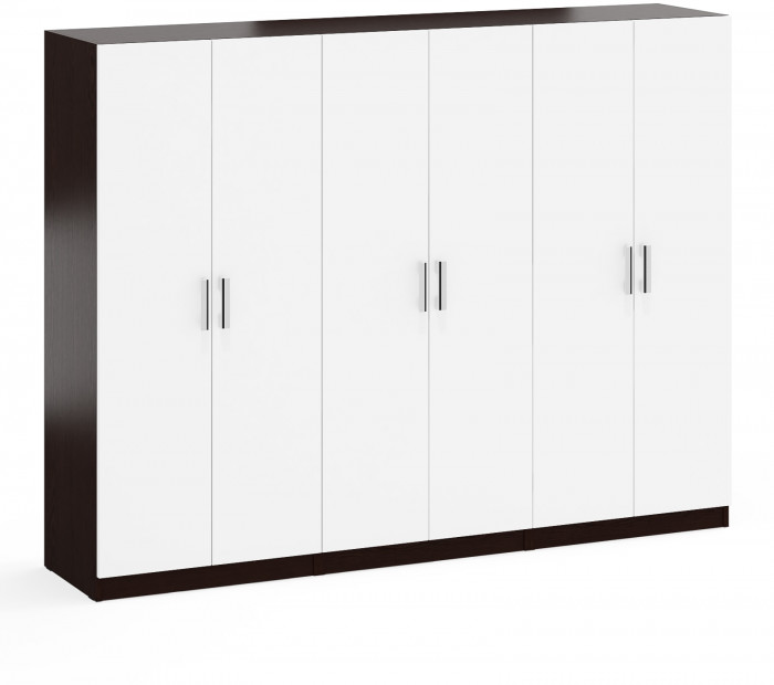 Три Шкафа С-МД-СК9Ш к компьютерному столу С-МД-СК9, венге/белый шагрень