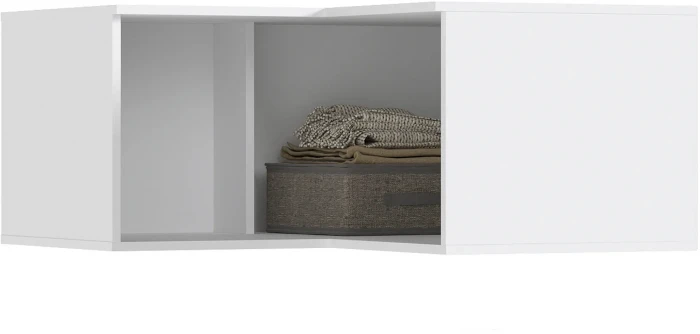 Норд Антресоль угловая к шкафу, Белый/Белый глянец холодный