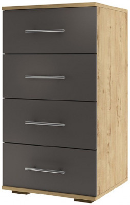 Бруно Комод узкий Дуб Вотан / Серый графит