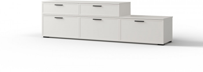 Набор мебели для гостиной "Берг" - Белый текстурный/Ясень белый