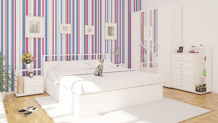 Камелия Кровать с ящиками 1800, белый