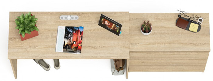 Мори письменный стол МСП1200.1 + Комод МК800.1, дуб сонома