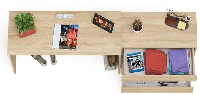 Мори письменный стол МСП1200.1 + Комод МК800.1, дуб сонома