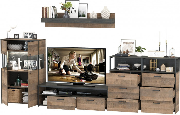 Трувор Гостиная 109, дуб гранж песочный/интра