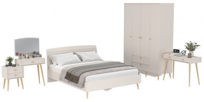 Афина Спальня 15-1600, цвет кашемир серый, сп.м. 1600х2000 мм., б/м, основание есть - фанера