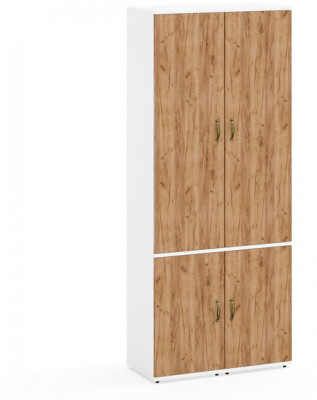 Лидер-8 Модуль Пенал МД 21Б + Пенал МД 22Б, белый шагрень/крафт золото