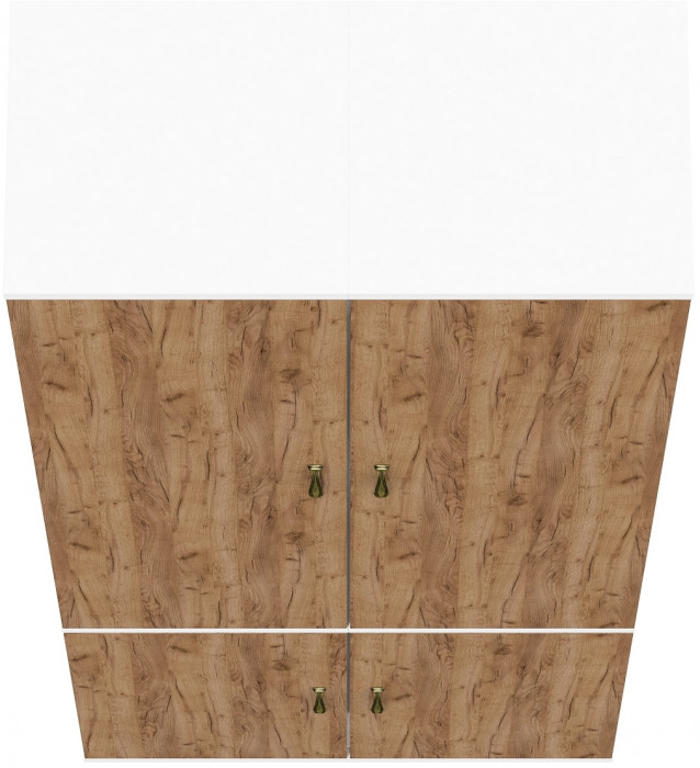 Лидер-8 Модуль Пенал МД 21Б + Пенал МД 22Б, белый шагрень/крафт золото