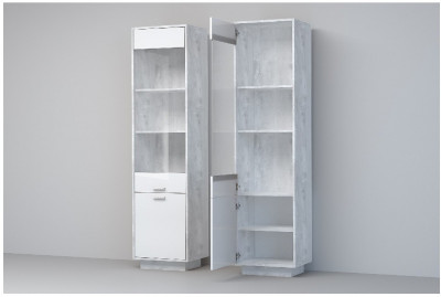 Эго Пенал ПС-1 ПД (Глянец Белый/Бетон Светлый)