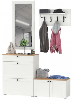 Остин Прихожая 44, белый шагрень/дуб крафт золотой