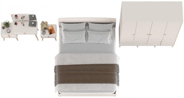 Афина Спальня 29-1600, кашемир серый