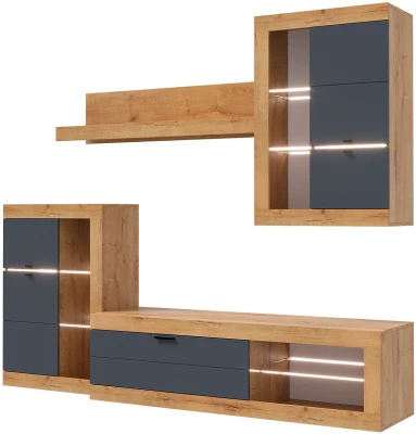 Прага Модульная Гостиная, вариант №1, вотан/Графит