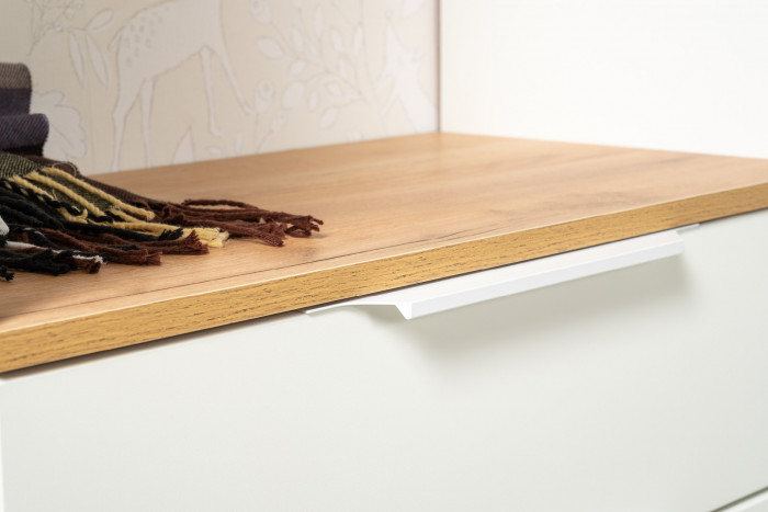 Октава Прихожая 38, белый шагрень/дуб крафт золотой/фасады МДФ белый шагрень