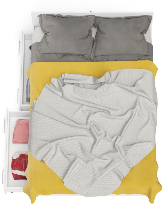 Мори Кровать с ящиками 1400, цвет белый, ШхГхВ 143,5х203,5х70 см., сп.м. 1400х2000 мм., без матраса, основание есть