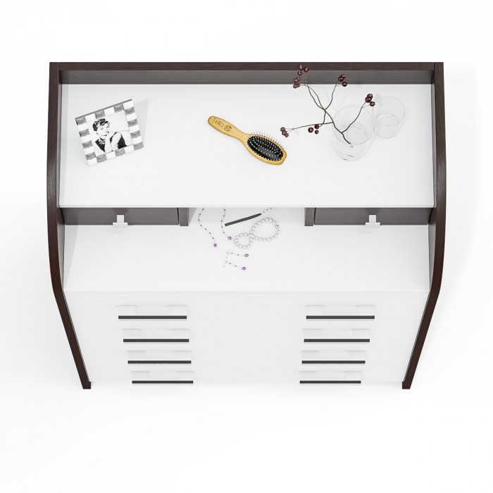 Комод С-МД-К6 (Шесть), цвет венге/белый шагрень, ШхГхВ 80х43х110 см., 6 ящиков