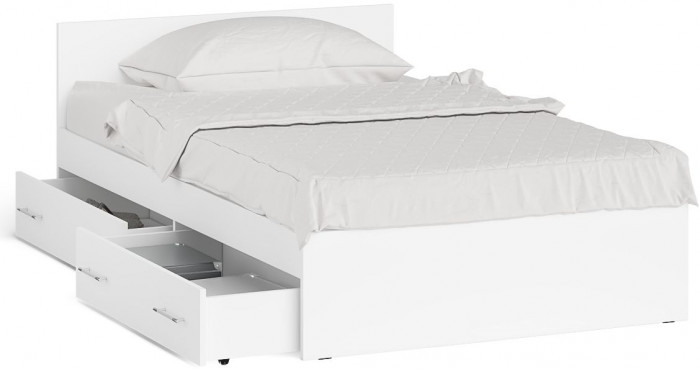 Мори Кровать с ящиками 1200, белый