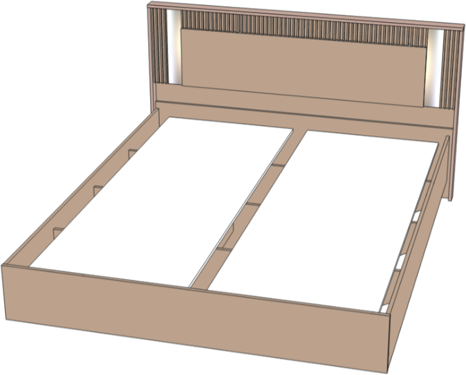 Кровать двуспальная 160х200 "Харди" - Белый текстурный/Ясень белый