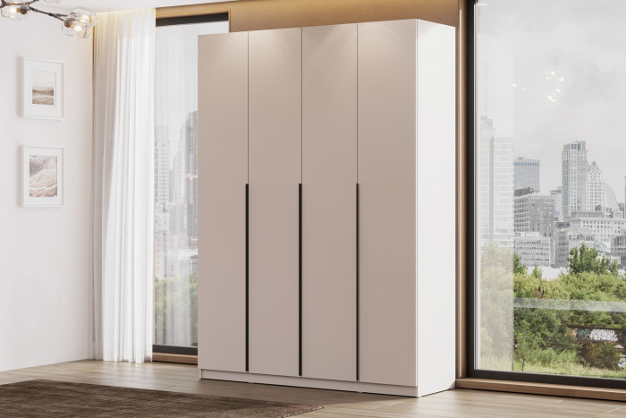 Шкаф распашной с наполнением (11 полок + 2 ящика + штанга) ШК 5 (1600), Меланж