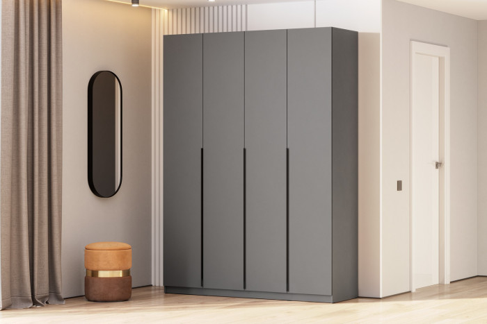 Шкаф распашной с наполнением (13 полок) ШК 5 (1600), Графит